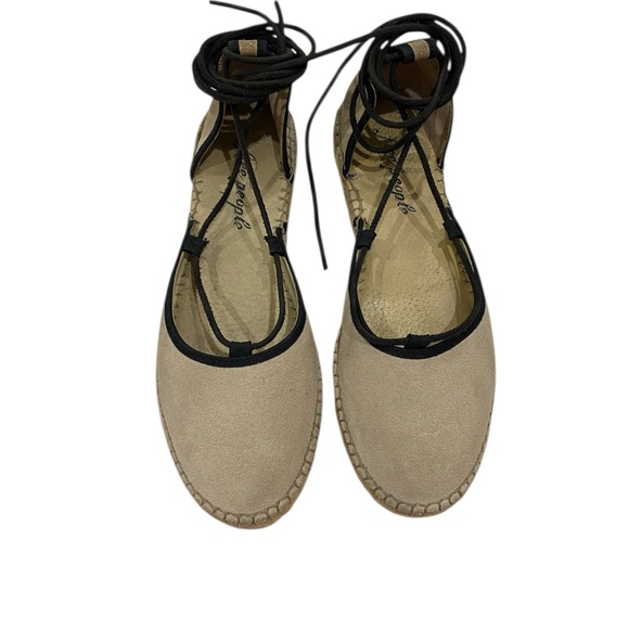 Free People Womans Tan Saude Marina Espadrille Lace-Up Flats with Wrap Laces 6.5 - Picture 4 of 6